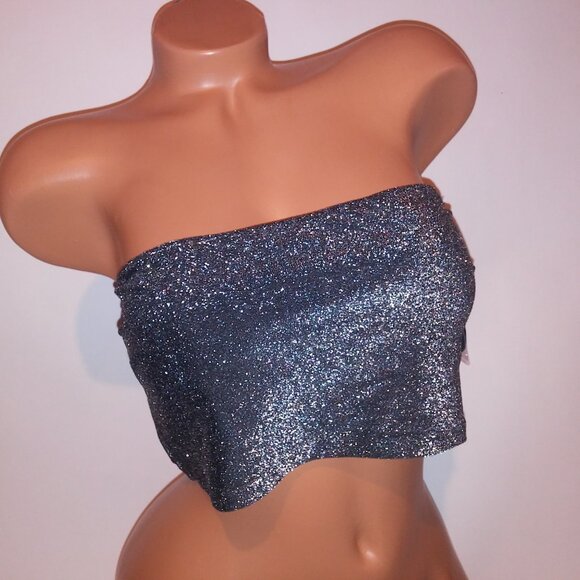 PINK Victoria's Secret Shimmering Black Bikini Top - Picture 2 of 9